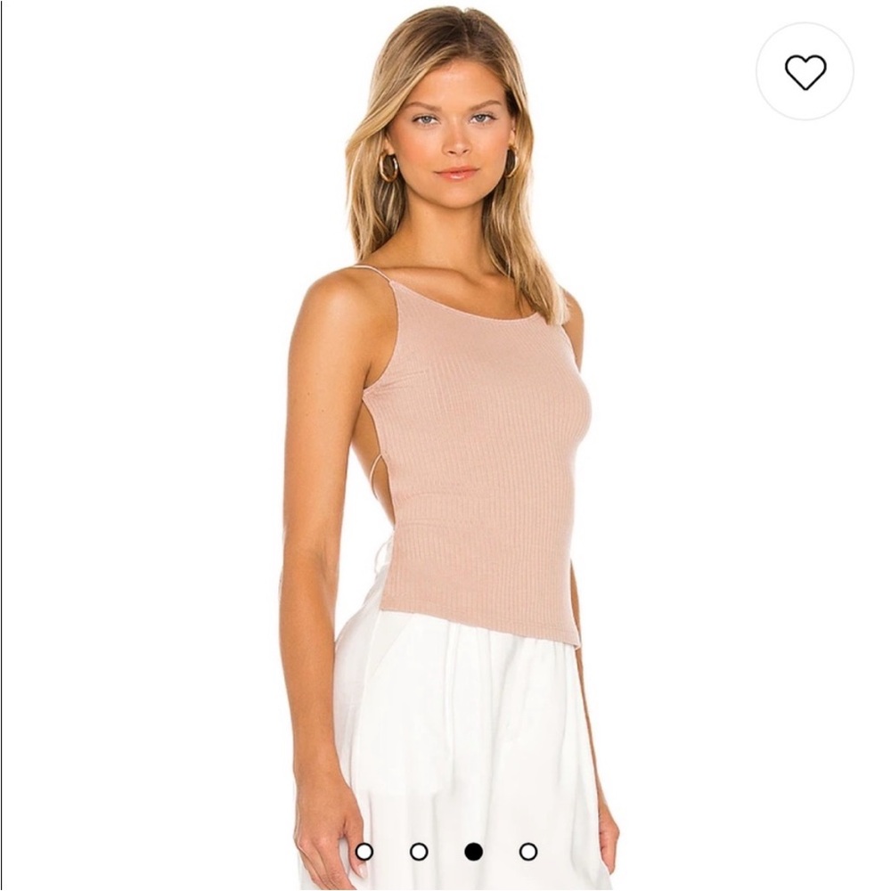LNA Nude Sander Ribbed Backless Tank Top
